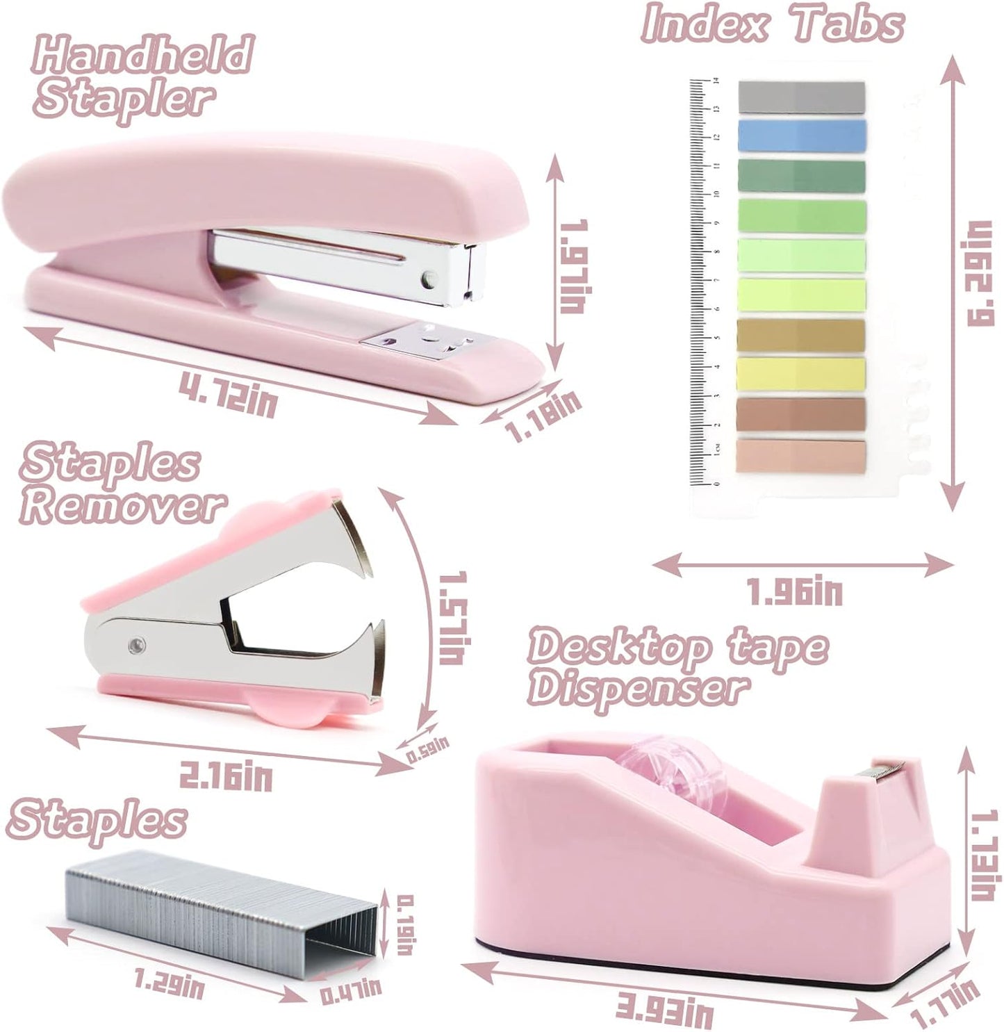 Gold Office Supplies,UPIHO Gold Desk Accessories,Stapler and Tape Dispenser Set with Large Stapler,Tape Dispenser, Staple Remover, Staples, Clips,Scissor,Pen and Sticky Notes,Gifts for Office Clerks