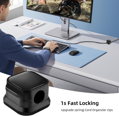 6Pcs Magnetic Cable Clips, Cable Management, Office Desk Accessories, Cord Organizer, Cable Smooth Adjustable,for Desk, Wall, Car, Motorcycle,Home Office, Phone Cable Management (Black)