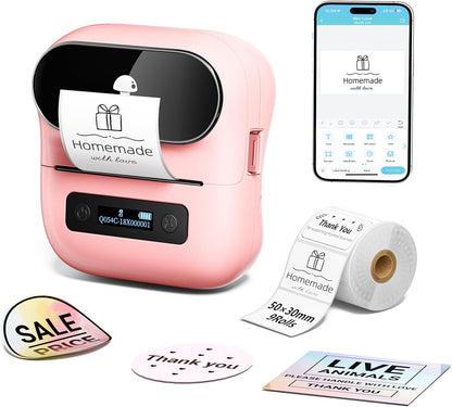 Phomemo Label Maker,M220 Label Printer,3 Inch Bluetooth Thermal Label Maker Machine with 6000+ Icons,700+ Templates,400+ Fonts,for Kids School Items,Small Business,Large Sticker