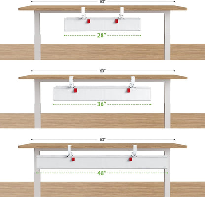 KEEGH Extra Large 48" Under Desk Cable Management Tray - Under Desk Cord Management - Clamp/Screw Mount - Support Upto 70lbs - Fabric Wire Management - Cable Raceways Tray Cord Hiders for Office/Home