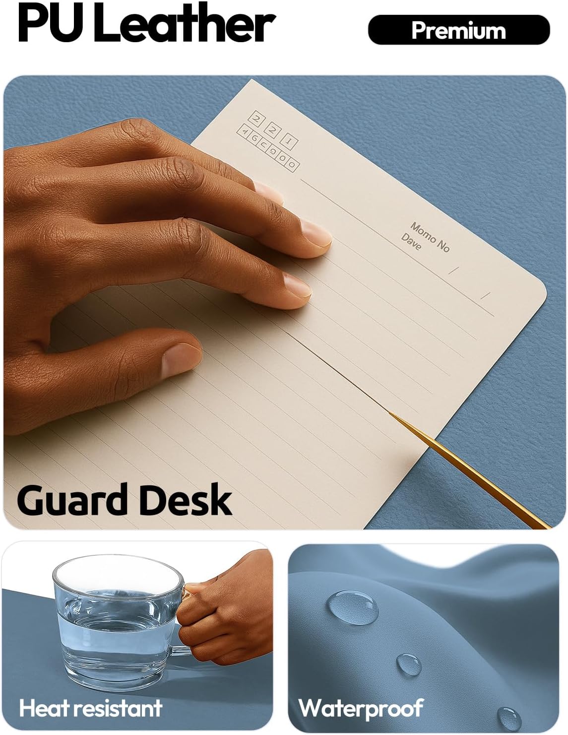 YSAGi Leather Desk Protector, Office Mat, Large Mouse Mat, Non-Slip PU Leather Blotter, Laptop Pad, Waterproof Writing Pad for Office and Home (Light Pink, 23.6" x 13.8") - Colors A