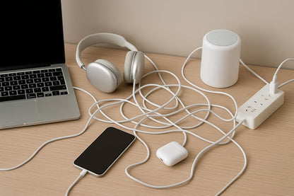 Cable Organizer Box 13 in × 5.2 in × 4.3 in (Beige)