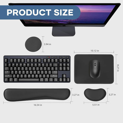 Office Ergonomic Memory Foam Computer Mouse and Keyboard Wrist Rest pad Support Carpal Tunnel, Wrist Rest for Keyboard and Mouse, Wrist Support Set