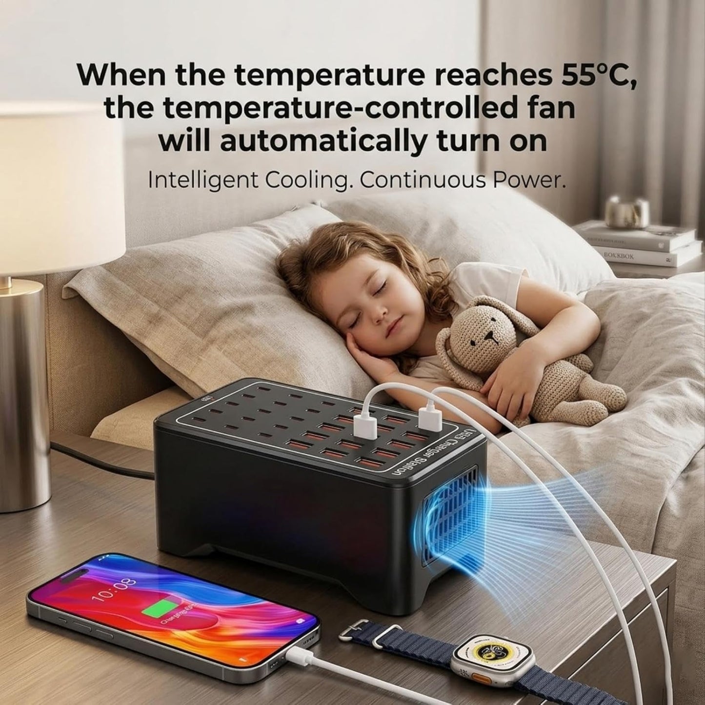 150W USB C Charging Station, 30 Port Fast Multi Device Charger (15 USB-C + 15 USB-A) Desktop Charger Hub, Compatible with iPhone Samsung iPad Google Pixel Tablets & Other USB Electronics