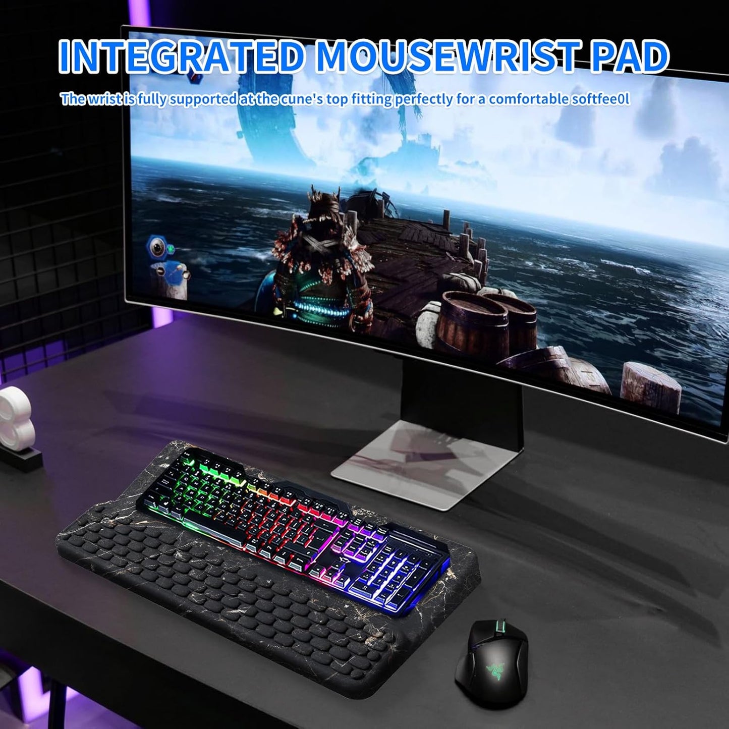 Keyboard Stand for Desktop, Keyboards Wrist Rest, Ergonomic Keyboards Holder for Easy Typing Working, Wrist pad for Keyboards with Comfortable Wrist Rest for Keyboard Pink