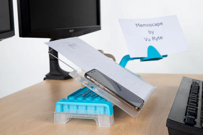MemoScape Adjustable in-Line Document Holder for Typing | Reduces Neck Strain, Improves Focus, Boosts Desk Organization, and Workflow | Paper Holder Stand for Desk and Home Office - Black (VUR 2060)