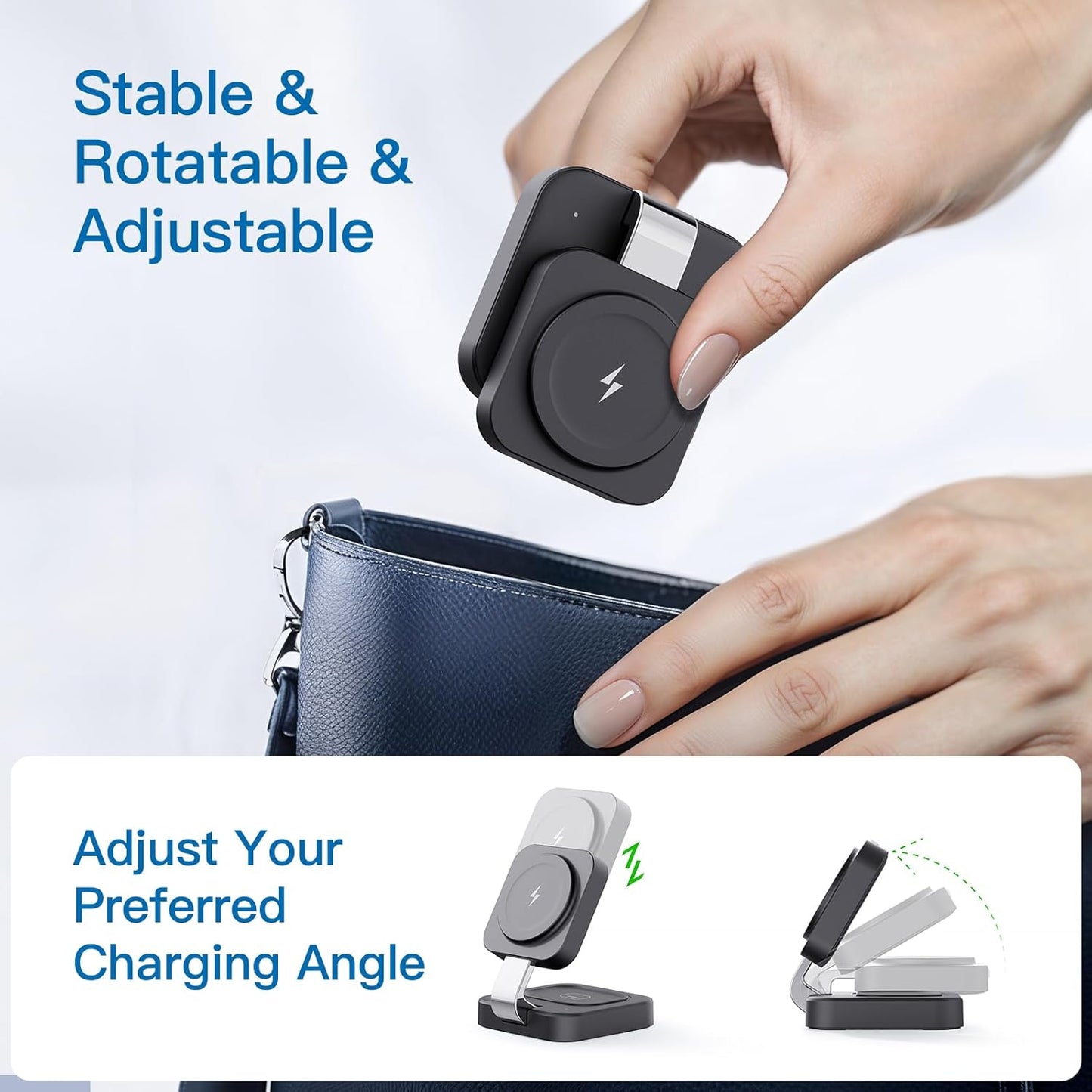 RYND 2026 Traveling Wireless Mag-Safe Fast Charging Station,Magnetic 3 in 1 Charger with iPhone 17 16 15 14 13 12 Pro Max Plus,Apple Watch Series & Air pods 4 3 2 Pro-Gifts for Wife & Husband(White)