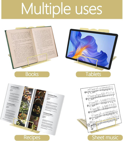 Camelmother Metal Book Holder Adjustable Book Stand for Reading