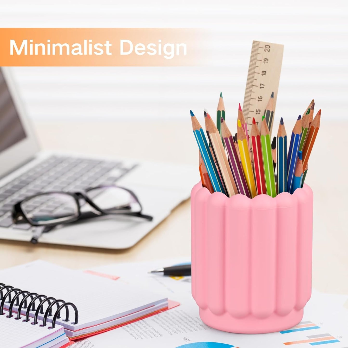 Silicone Pen Holder, Pencil Holder Cute Pens Cup for Desk for Kids Office Decor Desk Accessories Pen Pot Desk Organizer (White)