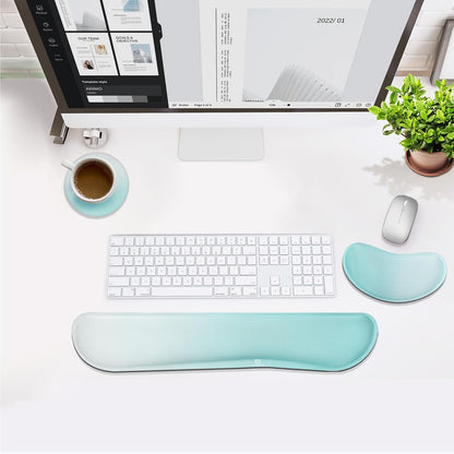 Gimars Upgrade Enlarge Silky and Superfine Fabric Gel Memory Foam Keyboard Wrist Rest Set, Ergonomic Keyboard Mouse Wrist Support for Typing Pain Relief, Comfort for Office, Gaming, Computer