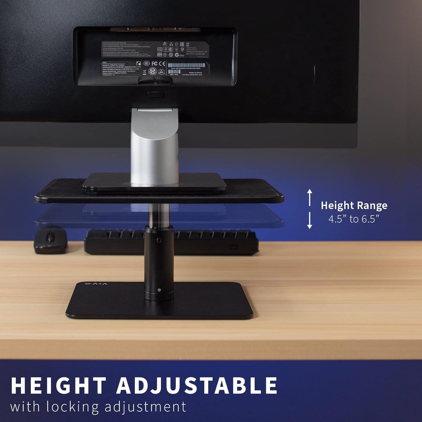 VIVO Universal Height Adjustable Ergonomic Computer Monitor and Laptop Riser Tabletop Desk Stand, Black, STAND-V000SB