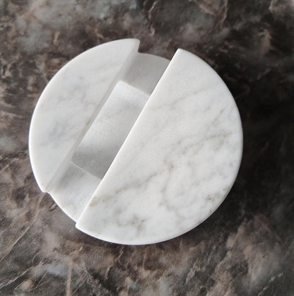 fashciaga Luxurious Marble Cell Phone Stand Holder for Cellphone Tablet On Desk, Countertop, Table, Nightstand. Heavy Real Stone Mobile Phone Stands (Solid)
