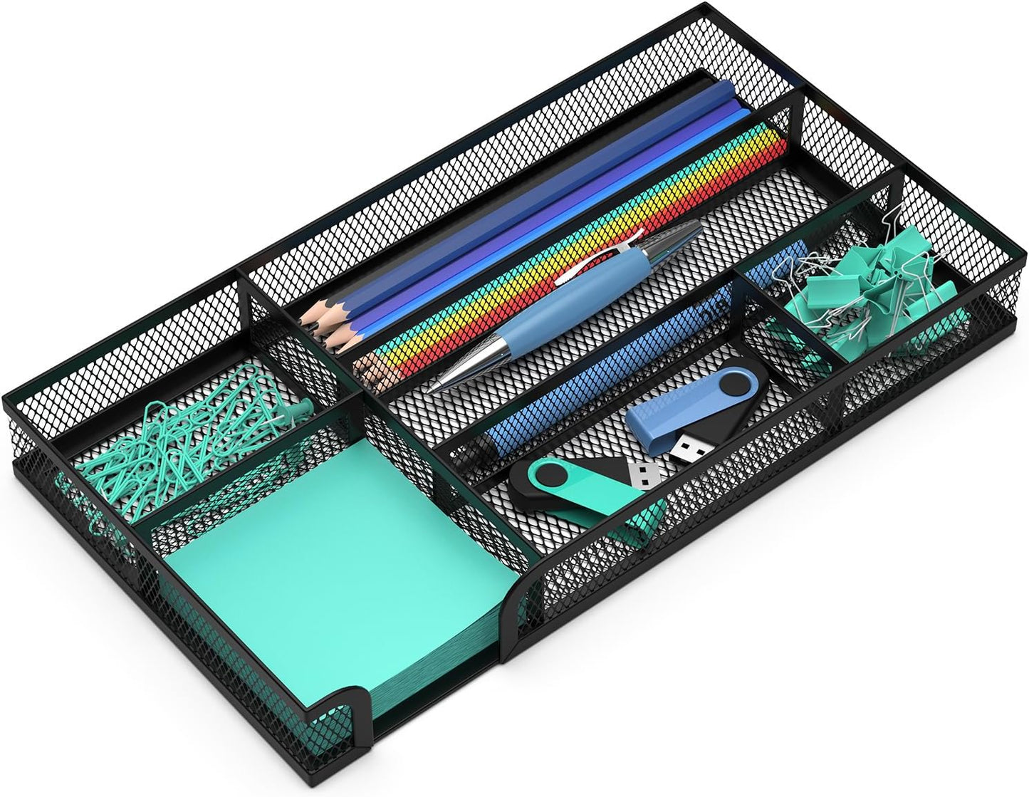 Desk Drawer Organizer Set, 3 Pcs Metal Mesh Office Drawer Organizers, Paper Organizer Letter Tray for Desk, Junk Drawer Organizer for Office, Kitchen, Makeup, Vanity