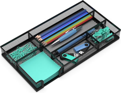 Desk Drawer Organizer Set, 3 Pcs Metal Mesh Office Drawer Organizers, Paper Organizer Letter Tray for Desk, Junk Drawer Organizer for Office, Kitchen, Makeup, Vanity