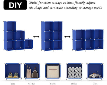 AWTATOS Cube Storage Organizer, Storage Cubes Shelves Bookshelf, 6 Cube Closet Organizers and Storage, DIY Stackable Plastic Clothes Organizer Shelving for Bedroom, Home, White