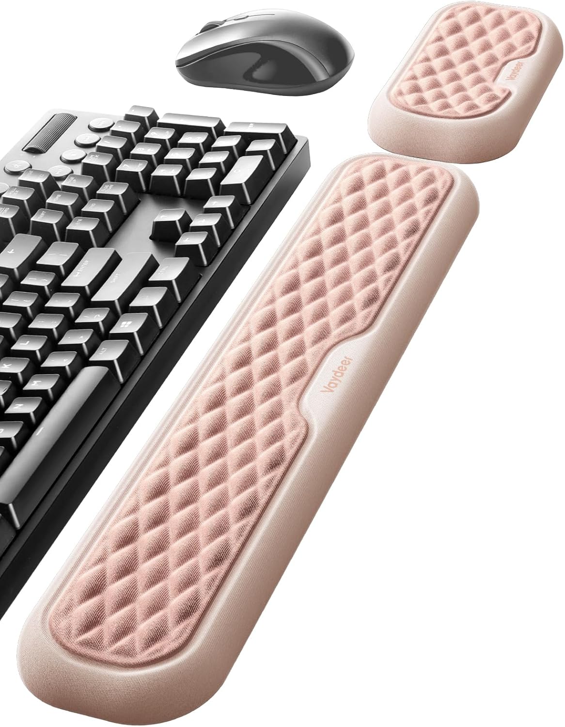 Vaydeer Wrist Rest for Keyboard and Mouse, Computer Ergonomic Wrist Support Pad, Soft Memory Foam Arm Cushion for Desk, Palm Hand Office Laptop Typing