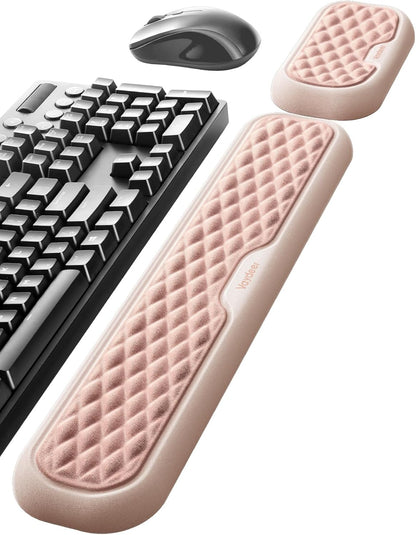 Vaydeer Wrist Rest for Keyboard and Mouse, Computer Ergonomic Wrist Support Pad, Soft Memory Foam Arm Cushion for Desk, Palm Hand Office Laptop Typing
