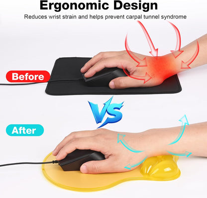 Gel Mouse pad & Keyboard Wrist Rest Set, Ergonomic Keyboard and Mousepad with Wrist Support, Keyboards Wrist Rest, Computer Keyboards Pad, Cooling Gel Blue