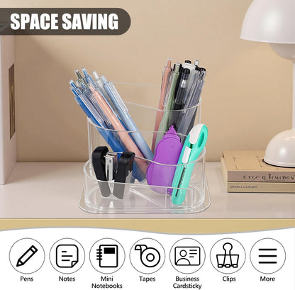 Pencil Holder, Aesthetic Desk Pen & Makeup Brush Organizer, Decorative Desk Organizer Storage for Home, School, Office