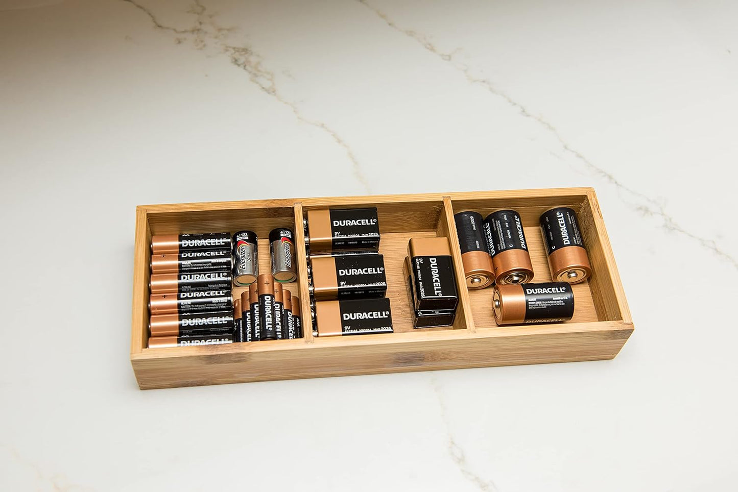 Lipper International 824, Bamboo Wood 4-Compartment Organizer Tray, 11 5/8" x 7 7/8" x 1 3/4"