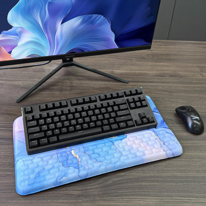 Computer Keyboard Stand with Wrist Rest, Ergonomic Tilted Keyboard Holder - Keyboard Riser with Wrist Pad - Keyboard Tray Support for Office Home - Black