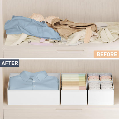 DIMJ Drawer Organizer Clothes - 20 Pack Closet Drawer Organizer Bins for Baby Clothes Storage, Fabric Dresser Organizer for Nursery Bedroom, Foldable Small Drawer Dividers for Underwear Socks