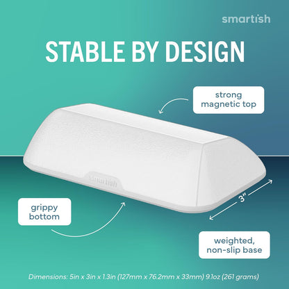 Smartish® Magnetic Cord Holder - Cable Wrangler Organizer with Magnet Clips for Charger Management on Desktop, Nightstand for USB-C + Lightning - Lightly Toasted Beige