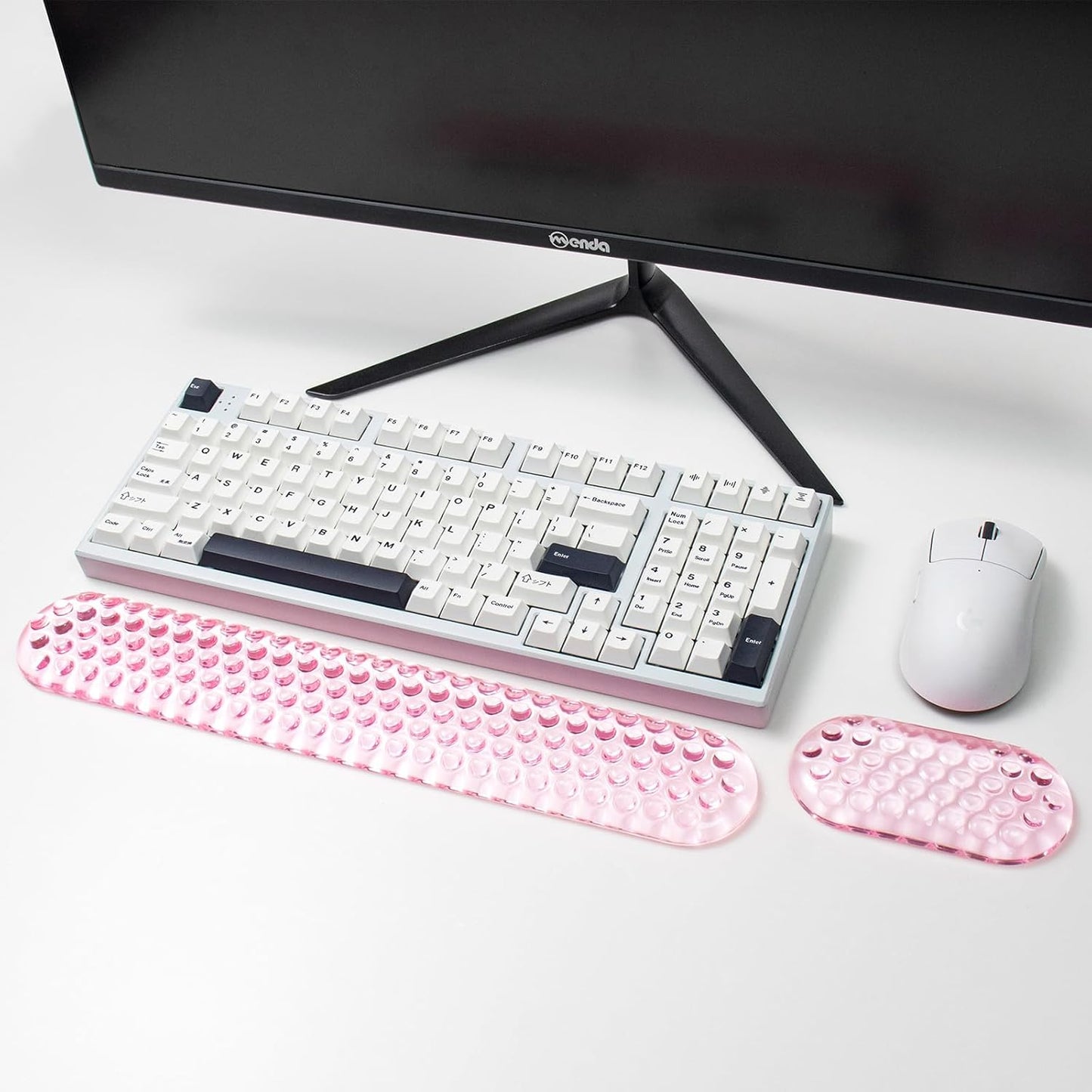 Ergonomic Gel Keyboard and Mouse Wrist Rest Set – Pink Wrist Rest for Computer Keyboard 75% 80%, Comfort & Support for Typing and Gaming