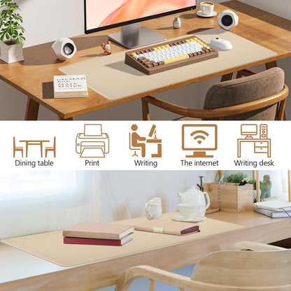 Green Desk Pad and Keyboard Wrist Rest, 3in1 Mousepad + Keyboard Wrist Rest+Mouse Wrist Rest for Home Office Table Computer Cover. (31.5×15.7,Green)