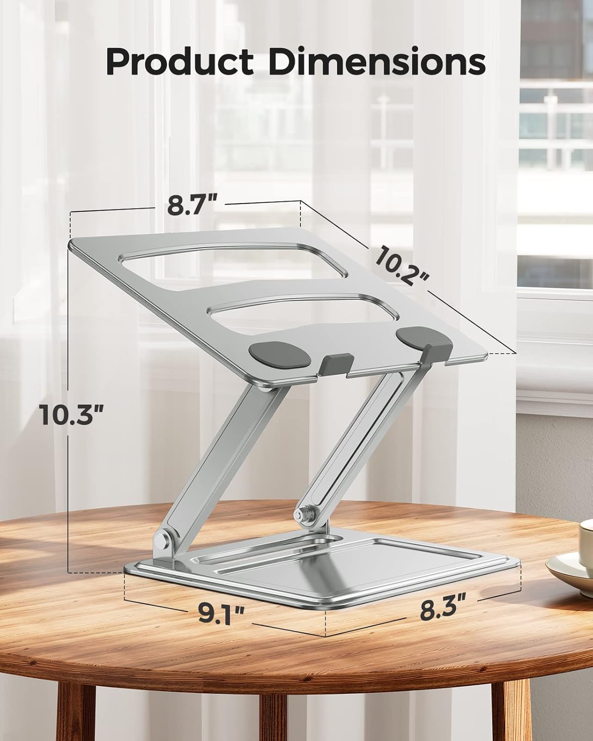 LORYERGO Adjustable Laptop Stand, Portable for 17.3inch Laptops, Holds Up to 17.6lbs, Ergonomic Posture & Heat Dissipation