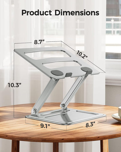 LORYERGO Adjustable Laptop Stand, Portable for 17.3inch Laptops, Holds Up to 17.6lbs, Ergonomic Posture & Heat Dissipation