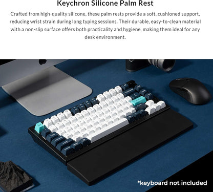 Ergonomic Silicone Wrist Rest for Keychron K8 / K8 Pro / K8 Max / K8 HE/ C1 / C1 Pro / L4, 14.09" Honeycomb Non-Slip Palm Rest, 80% TKL Mechanical Keyboards Support with Typing Pain Relief