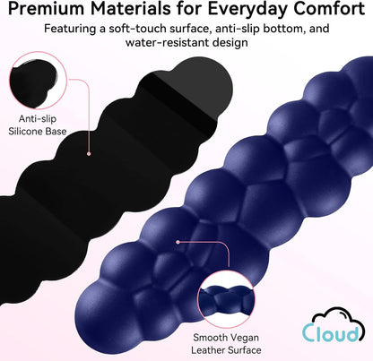Sushret Cloud Wrist Rest for Computer Keyboard, 4-in-1 Memory Foam Leather Cloud Keyboard Wrist Rest and Mouse Pad Set with Ergonomic Support for Arm and Palm Cushion, Gaming/Work Setup, Rainbow