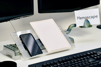 MemoScape Adjustable in-Line Document Holder for Typing | Reduces Neck Strain, Improves Focus, Boosts Desk Organization, and Workflow | Paper Holder Stand for Desk and Home Office - Black (VUR 2060)