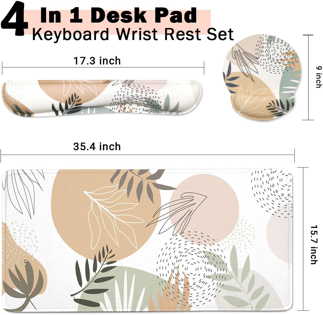 Memory Foam Ergonomic Keyboard Wrist Rest Pad and Mouse Wrist Rest Support Mouse Pad Set for Office Gaming Easy Typing-Pink Fluid