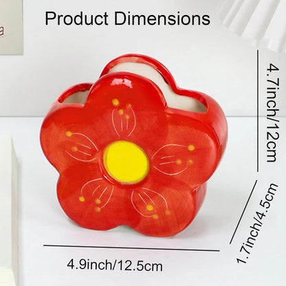 Pink Pencil Holder Pen Holder Office Desk Accessories Aesthetic Cute Flower Home Decor Makeup Brush Holder Vase Birthday Gifts for Women Vanity Toothbrush Holder Kawaii Kitchen Utensil Holder