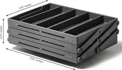 Ontel Smart Drawer Organizer - Multi-level Jewelry Holder, Cosmetics Organizer, or Office Drawer Organizer with Adjustable Dividers for Organization and Storage, Fits Drawers 9.5"W x 7.5"L x 2.75"D