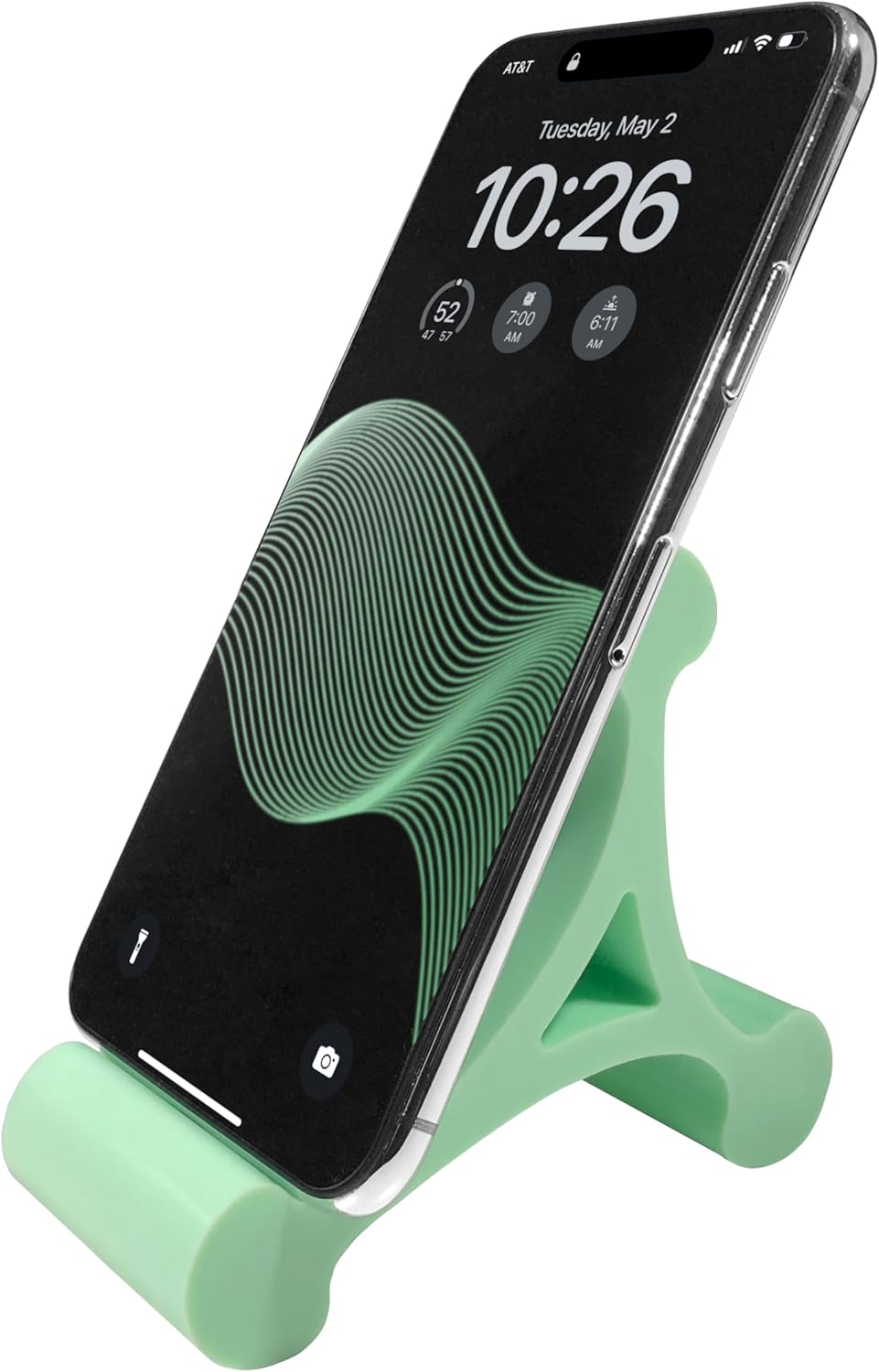 Skalene Phone Stand - 100% Silicone Rubber, Adjustable Phone Holder, Prop, Rest - Desk, Office, Home, Kitchen Accessory (Stealth Black)