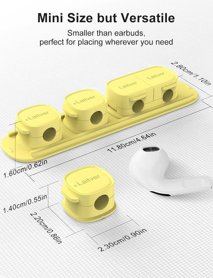 6 Pack Magnetic Cable Clips [1s Open/Lock], Laitver Cord Organizer Holder Strong Adhesive Desk Cable Management- Organize Charging Cords Neatly for Home, Office, Car,Desk, Nightstand