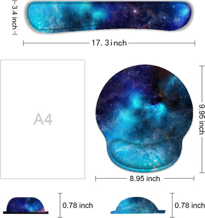LATEEFAH Mouse Pad with Wrist Rest, 3-in-1 Gaming Mouse Pad, Keyboard Wrist Rest, Ergonomic Memory Foam Mousepad with Wrist Support for Computer Keyboard