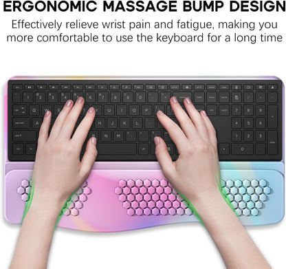 JIKIOU Keyboard Stand with Wrist Rest, Computer Keyboard Stand Pad with Non-Slip Base, Comfy Ergonomic Keyboard Riser Holder for Gaming Office Home 17.13x9.5 in Black