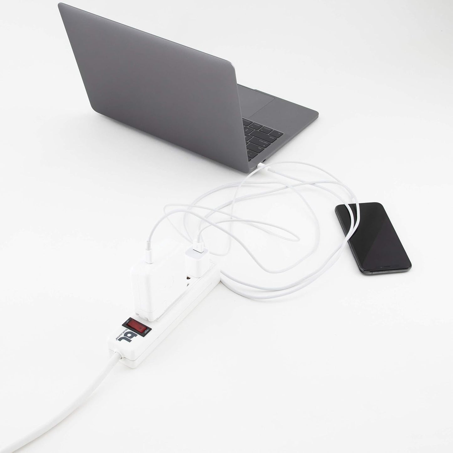 Bluelounge CableBox Mini Cable Management with Small Surge Protector, Black (CBM-BL)