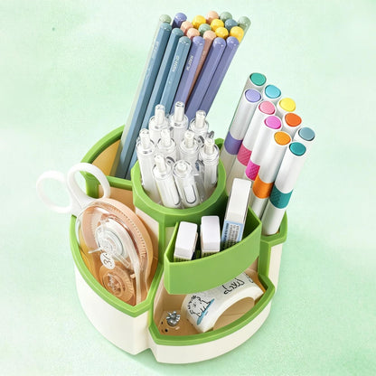 Pencil Pen Holder Desk Organizers Green Desktop Storage Stationery Supplies, Cute Cup Pot for Office, School, Art Supply
