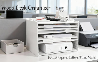 2/4/6 Tier Paper Organizer Letter Tray, Clear Acrylic Layer Stackable Paper Sorter, Plastic A4 Office File Folder Holder for for Desk Accessories, Notes, Pens, File, Document (Clear, 4 Tier)