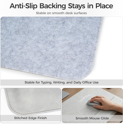 Magnetic Desk Mat System with Wrist Support 80×40cm, Premium Leather Desk Pad with Magnetic Accessories, Waterproof Non-Slip Desk Organizer for Office & Gaming