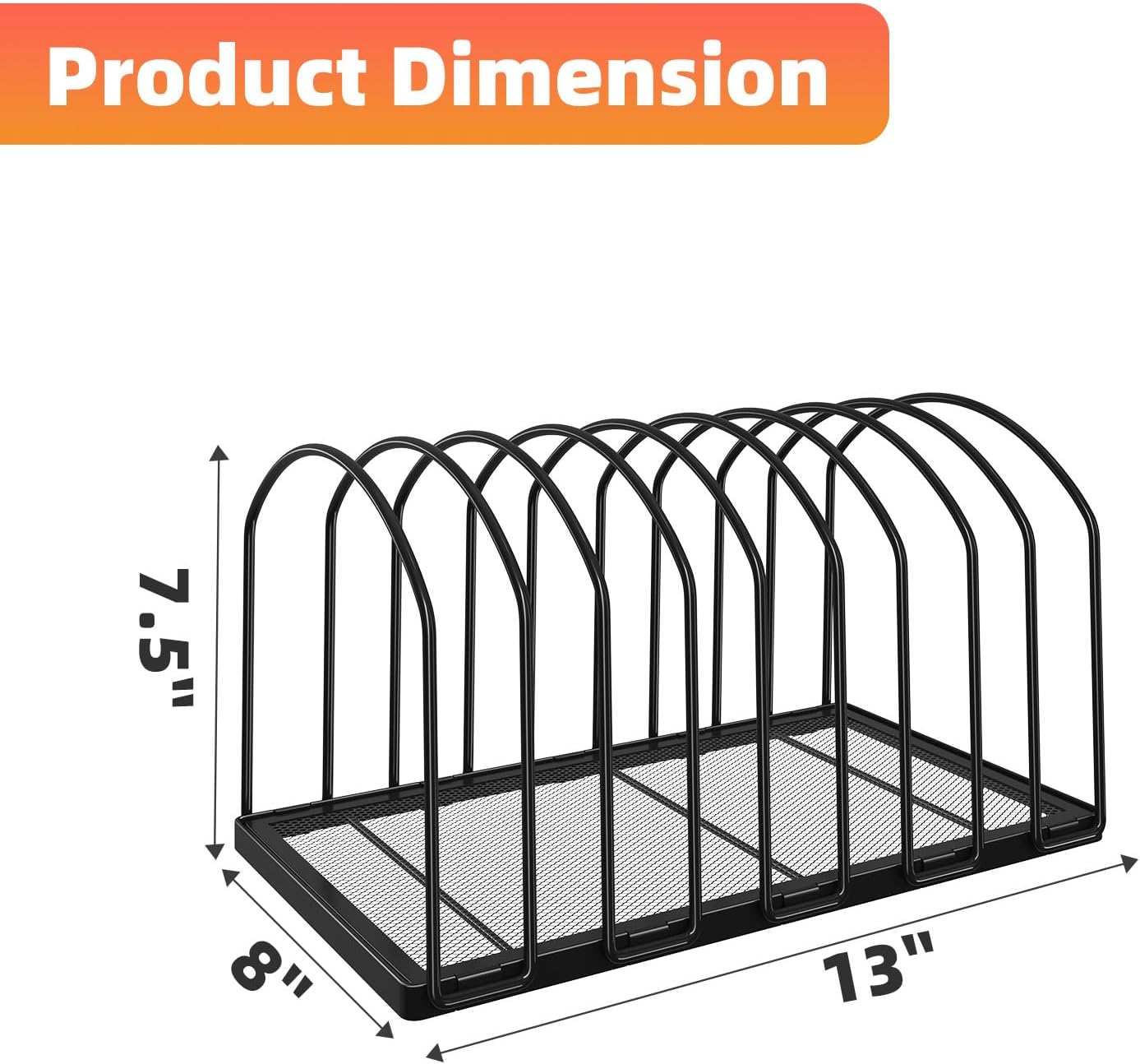 Simple Trending 9 Section Metal File Sorter Organizer for Desk Home Office, Black