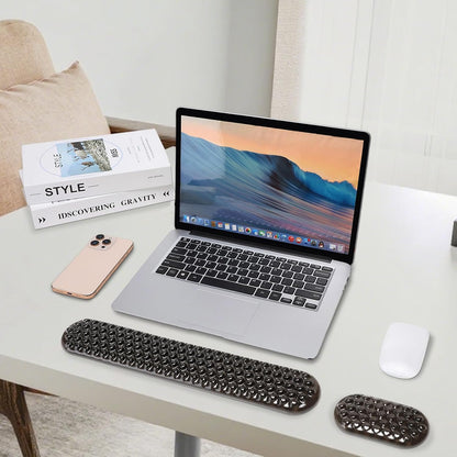 MEGREZ Clear Gel Wrist Rest for Keyboard and Mouse, Cute Crystal Gel WristRest, Ergonomic Wrist Rest Set, Cloud Wrist Rest Keyboard, Pink