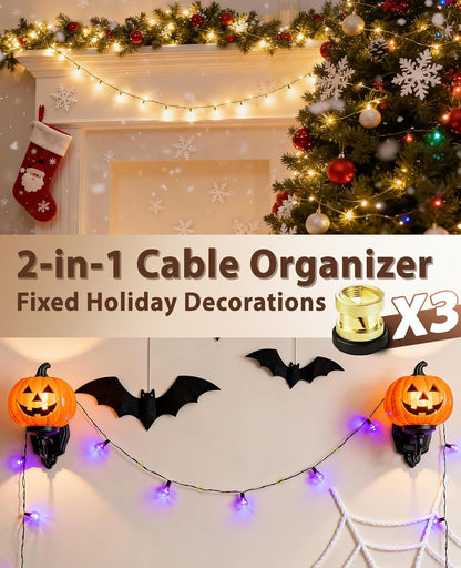 Viaky Magnetic Cord Holder Charger Holders for Cords Metal Cable Management Adhesive Cable Clips Office Desk Accessories Wire Holder Organizer Neatly for Nightstand Office Car Desk(3 Pack)