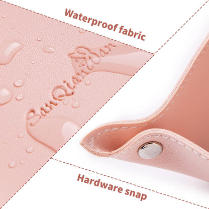 SANQIANWAN Leather Jewelry Valet Tray for Women and Man, Entryway Table Bedside Nightstand Desk Portable Small Catchall Travel Dish Plate for Key,Wallet,Watch,Phone,Coin(Pink-B)