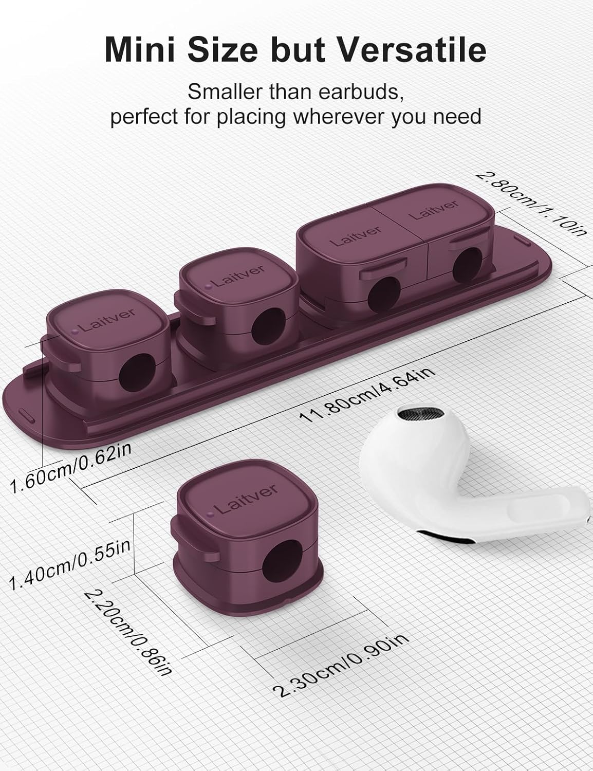 6 Pack Magnetic Cable Clips [1s Open/Lock], Laitver Cord Organizer Holder Strong Adhesive Desk Cable Management- Organize Charging Cords Neatly for Home, Office, Car,Desk, Nightstand